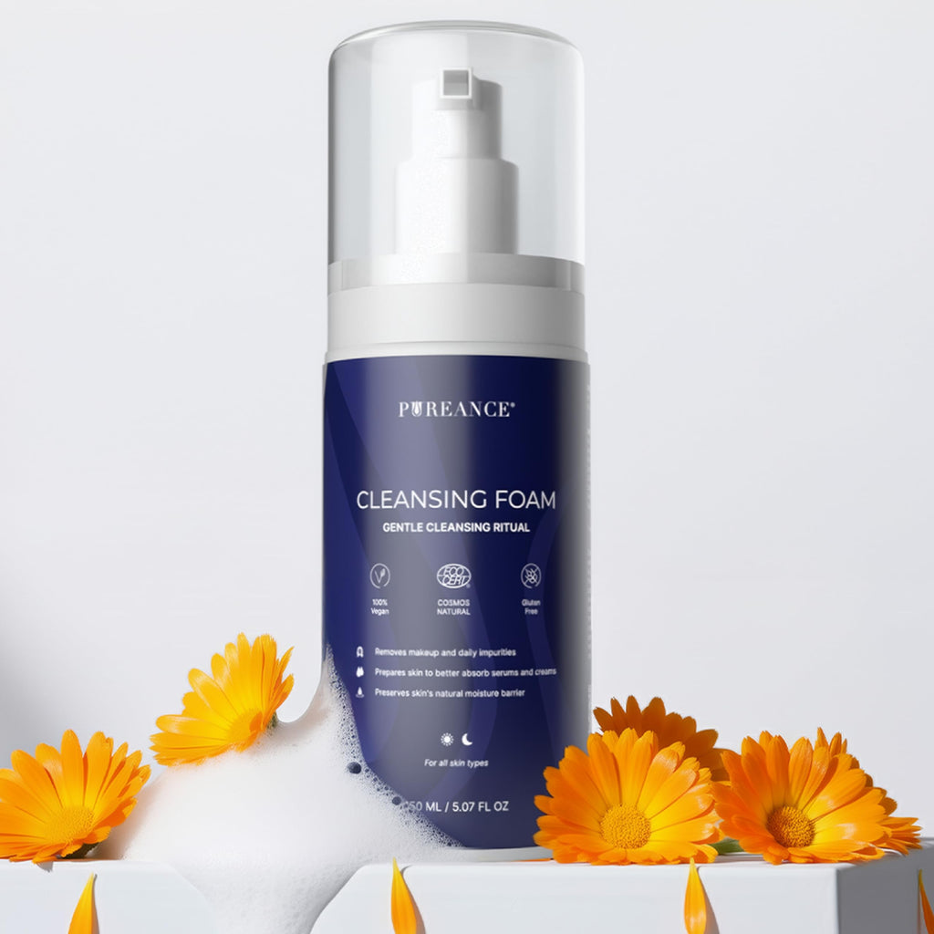 PUREANCE Cleansing Foam – Gentle Foaming Face Wash for Sensitive Skin with Calendula, Chamomile, Lactic Acid | 5.07 fl oz