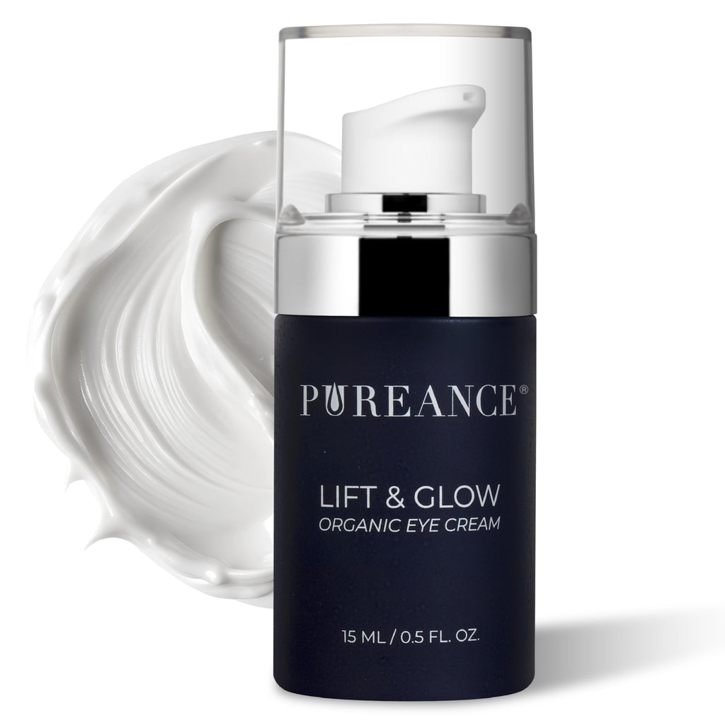 PUREANCE Lift and Glow Organic Eye Cream - Dark Circles, Puffiness and Fine Lines - 1 oz