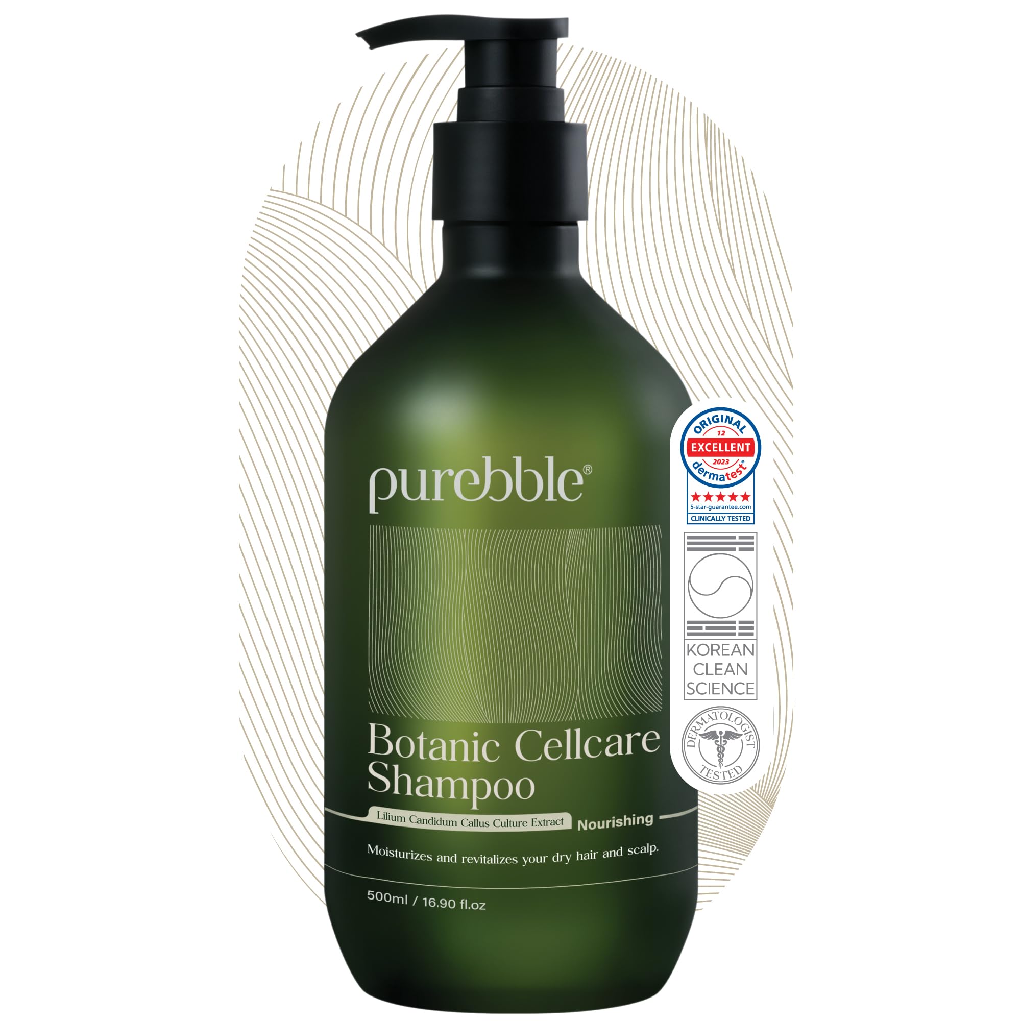 PUREBBLE Nourishing Botanic Cellcare Shampoo 500ml | Gentle, pH-Balanced & Color-Safe