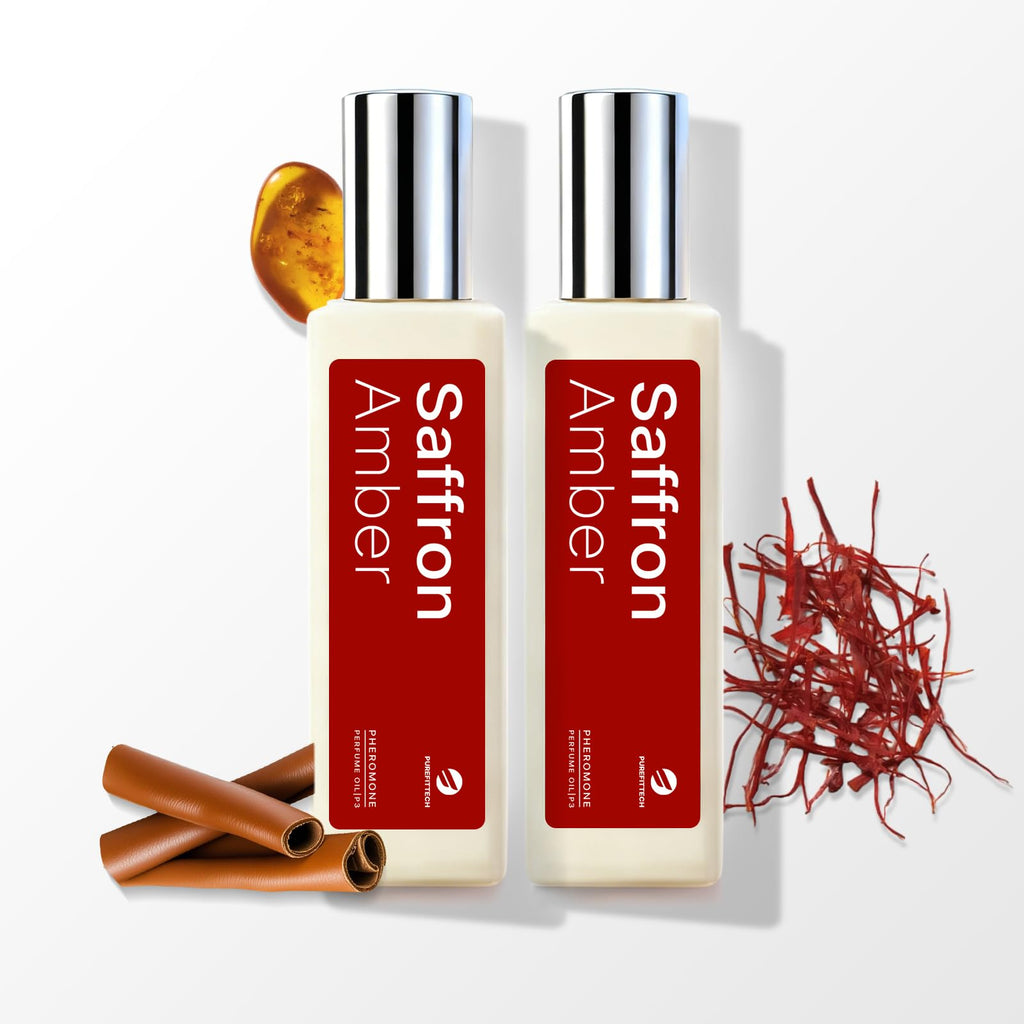 Purefittech Pheromone Perfume Oil for Women – Saffron Amber Roll-On, 0.68 fl oz, Made in USA