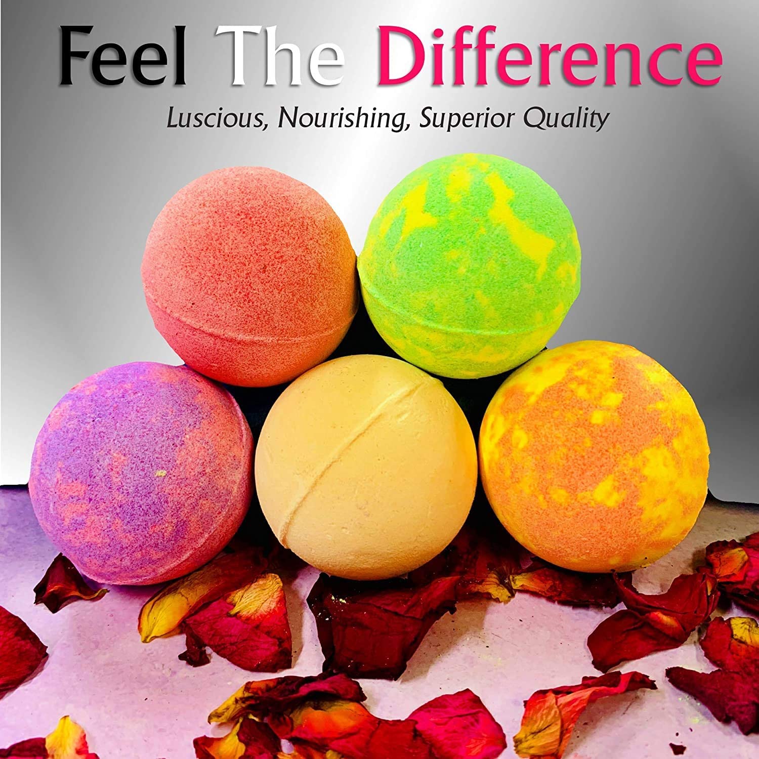 Purelis Bath Bombs Gift Set – 24 Luxury Organic Bath Bombs, Individually Wrapped | Gifts for Him and Her
