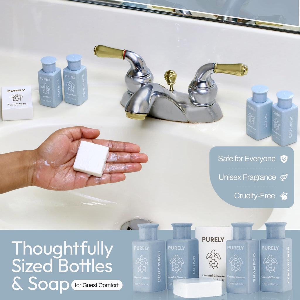 Purely 150-Piece Hotel Toiletries Bulk Set — Airbnb & Hospitality Essentials