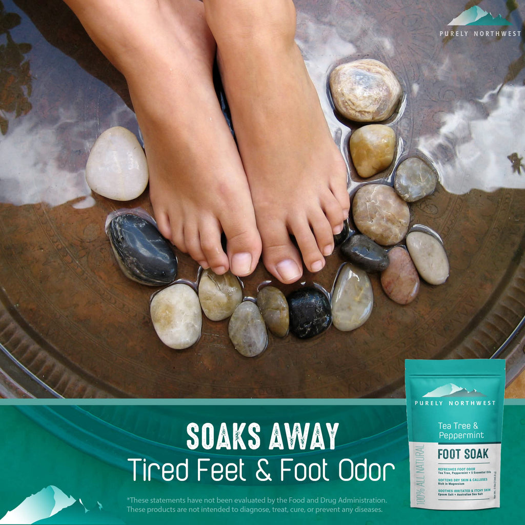 Purely Northwest Tea Tree Epsom Salt Foot & Body Soak – Toenail Repair & Odor Control | USA 2 lb