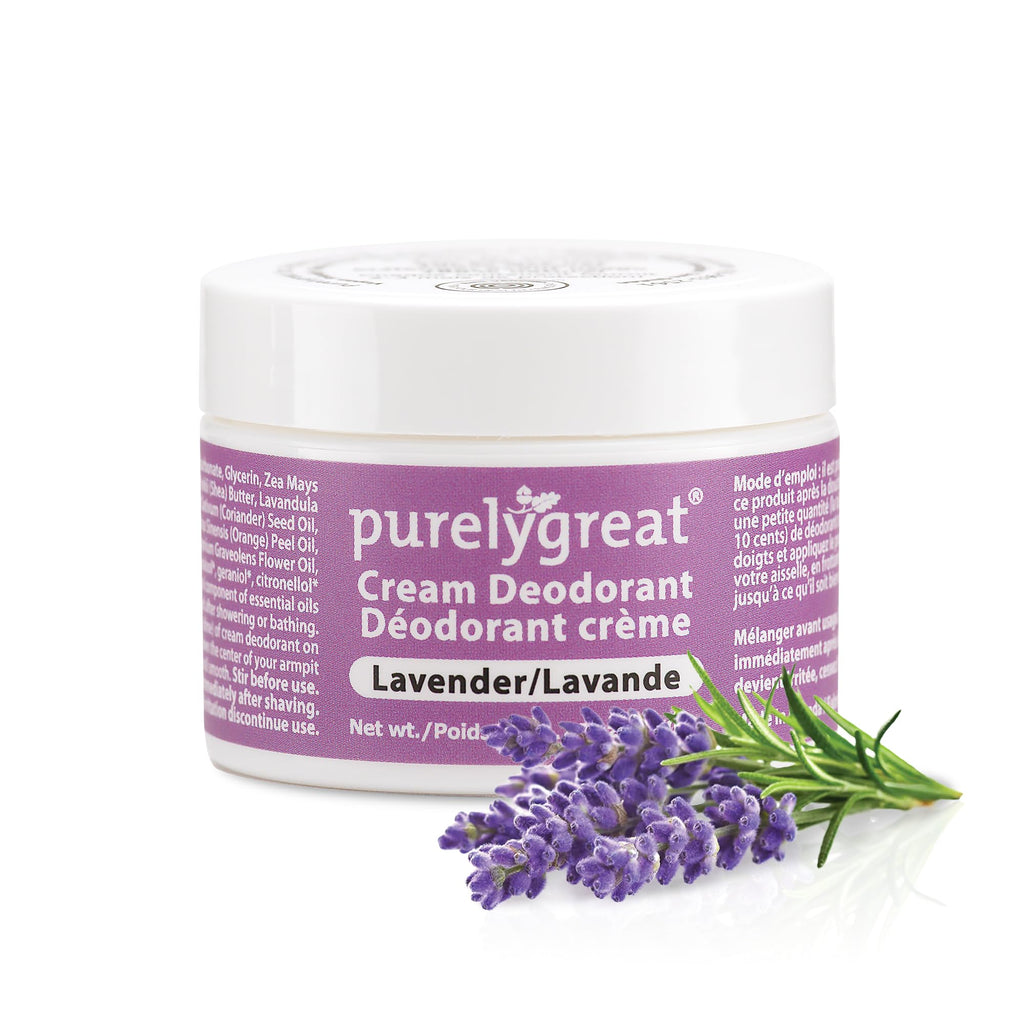 Purelygreat Lavender Scented Cream Deodorant – Natural, Chemical-Free Hygiene for Women & Men (1.76 oz / 50 g)