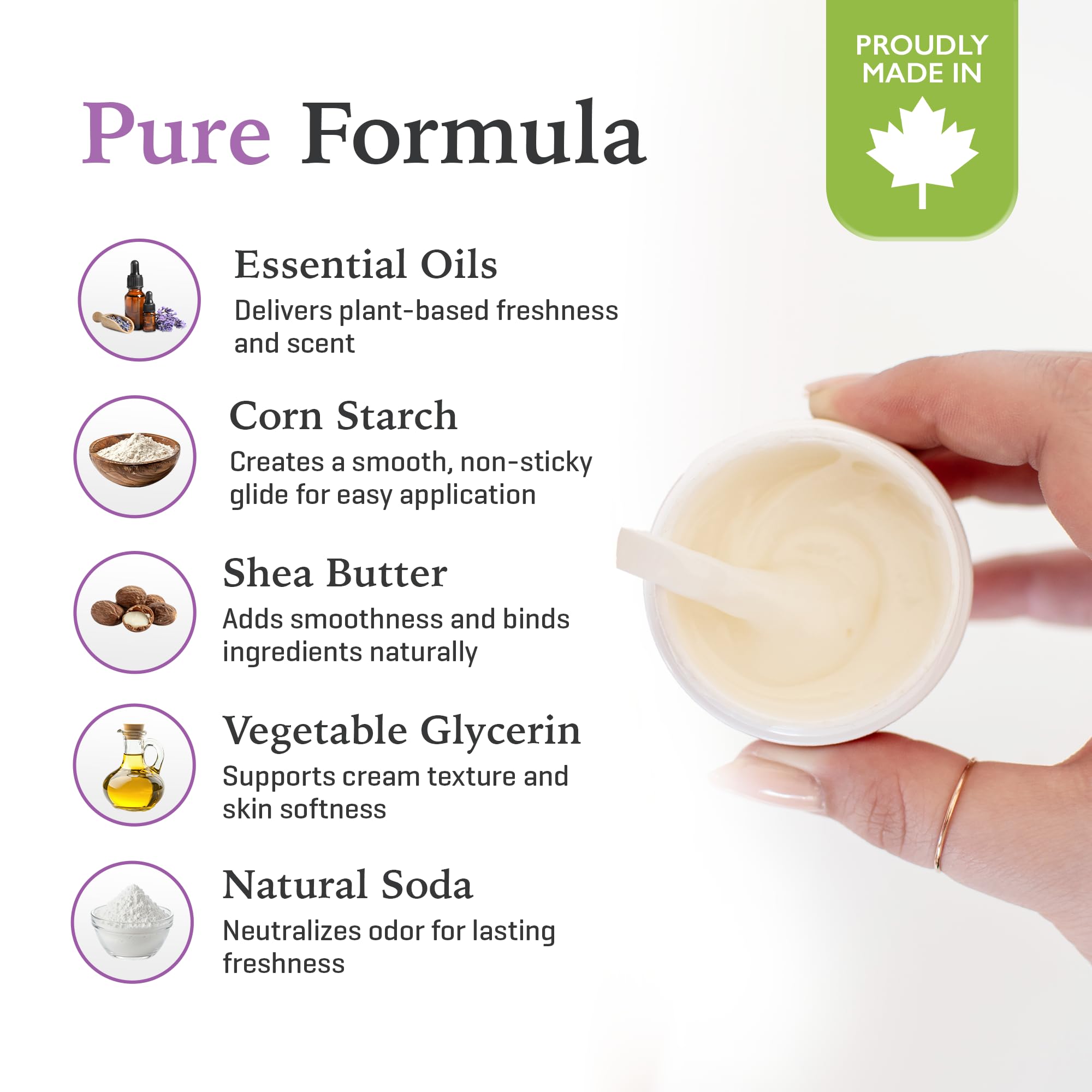 Purelygreat Lavender Scented Cream Deodorant – Natural, Chemical-Free Hygiene for Women & Men (1.76 oz / 50 g)