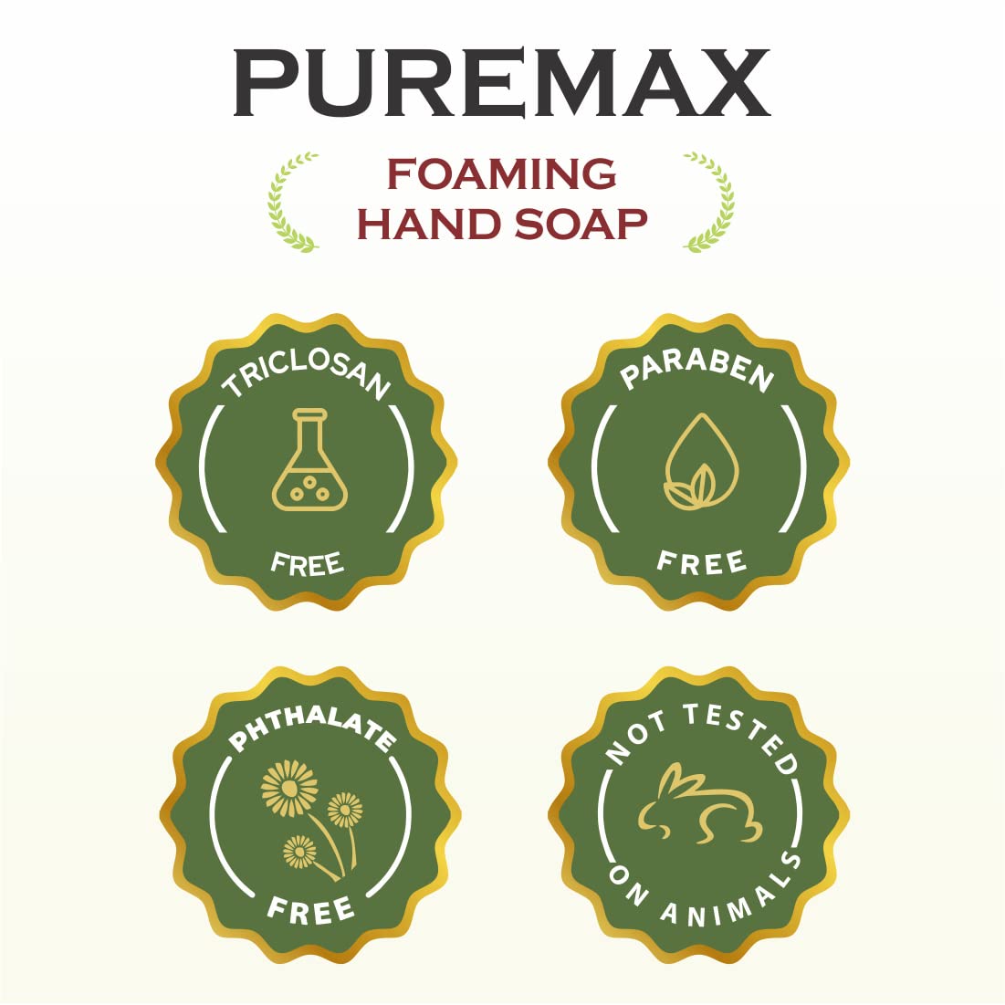 Puremax Honey Almond Foaming Hand Soap Refills — 128 Fl Oz (1 Gallon) Made in USA | Gentle, Moisturizing Foam