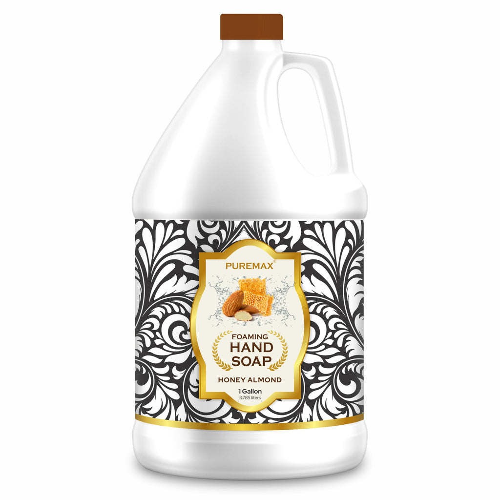Puremax Honey Almond Foaming Hand Soap Refills — 128 Fl Oz (1 Gallon) Made in USA | Gentle, Moisturizing Foam