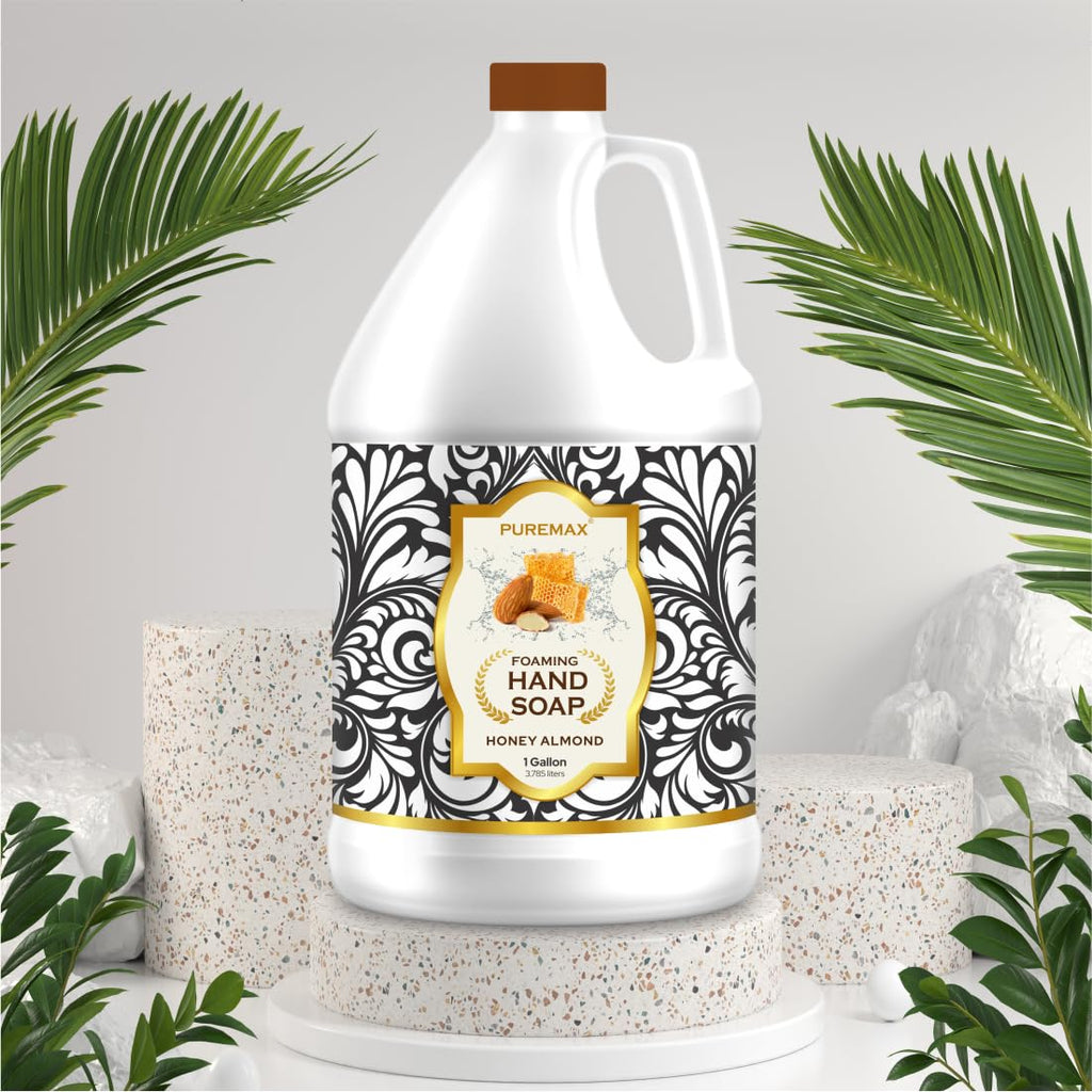 Puremax Honey Almond Foaming Hand Soap Refills — 128 Fl Oz (1 Gallon) Made in USA | Gentle, Moisturizing Foam