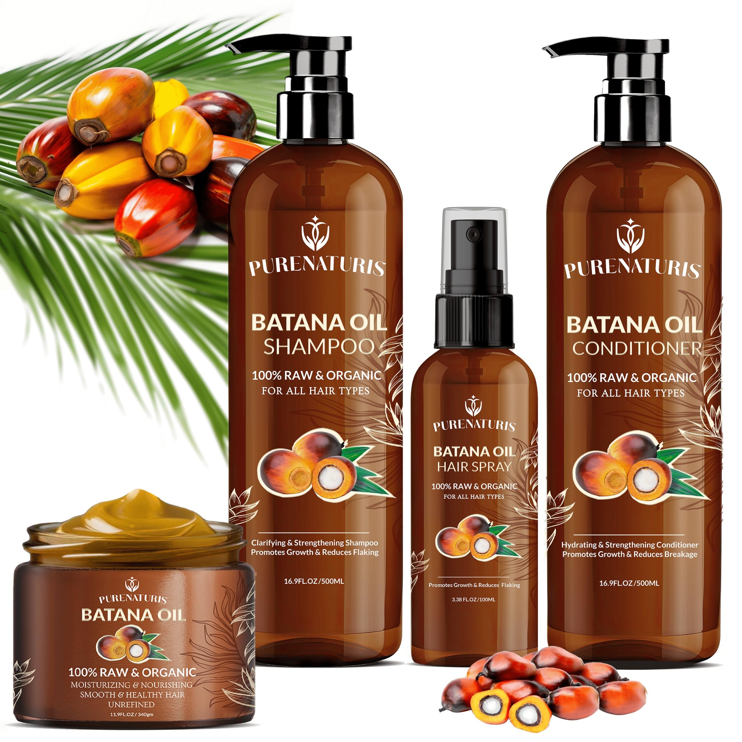 PureNaturis Batana Oil Hair Growth Kit – 100% Natural, Sulfate-Free