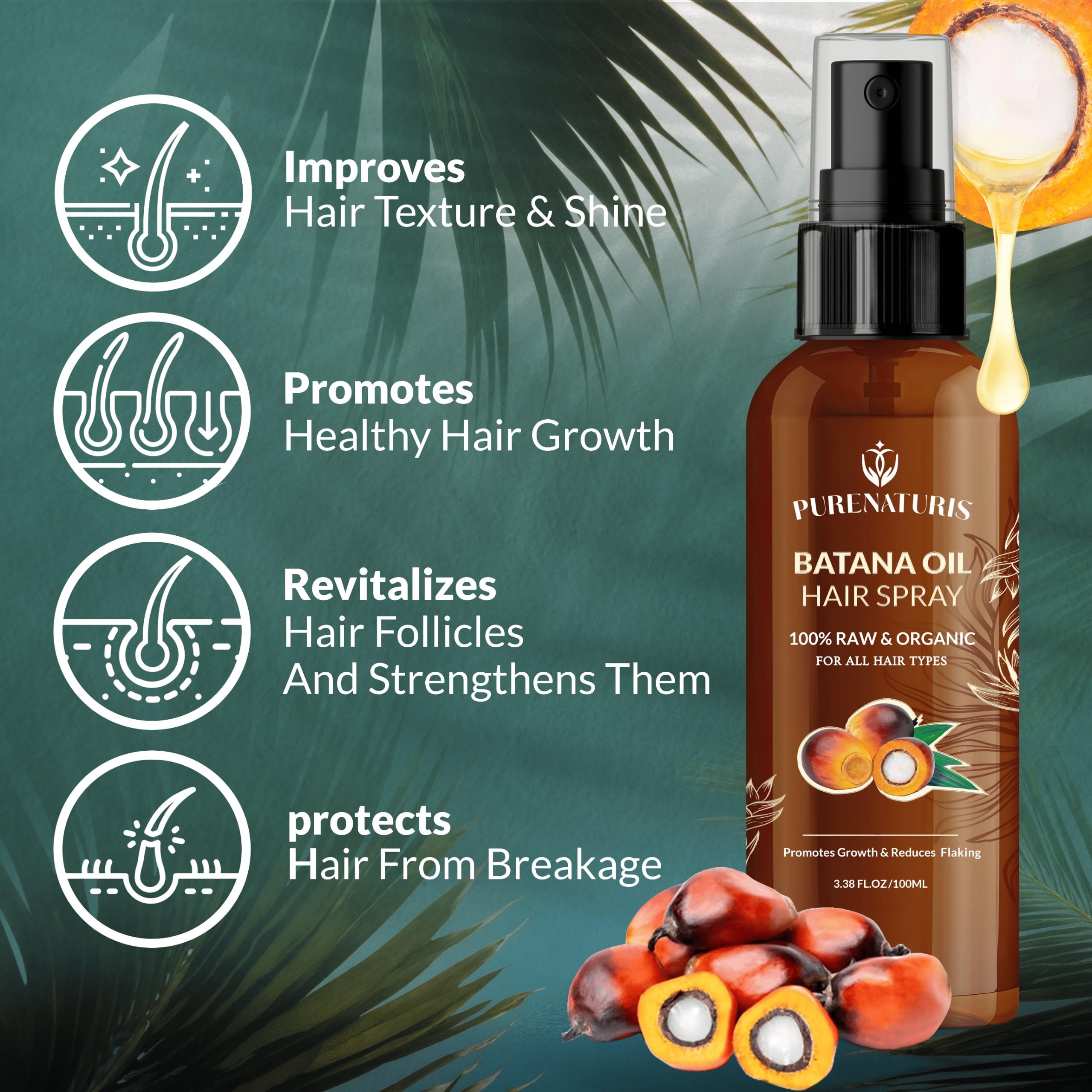 PureNaturis Batana Oil Hair Growth Kit – 100% Natural, Sulfate-Free