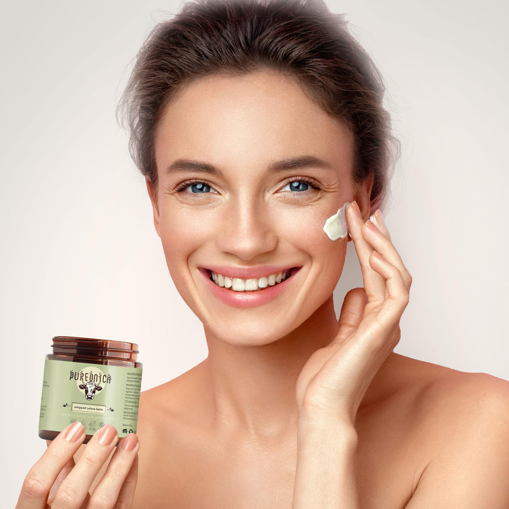 Pureonica Face & Body Cream – Deep Moisturizing with Grass-Fed Tallow & Raw Honey (4 fl oz)