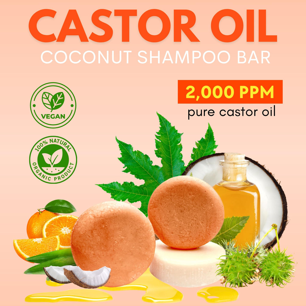 PureRootss Castor Oil Shampoo & Conditioner Bar Set – Hair Growth, Thickening, Zero-Waste (3-Piece)