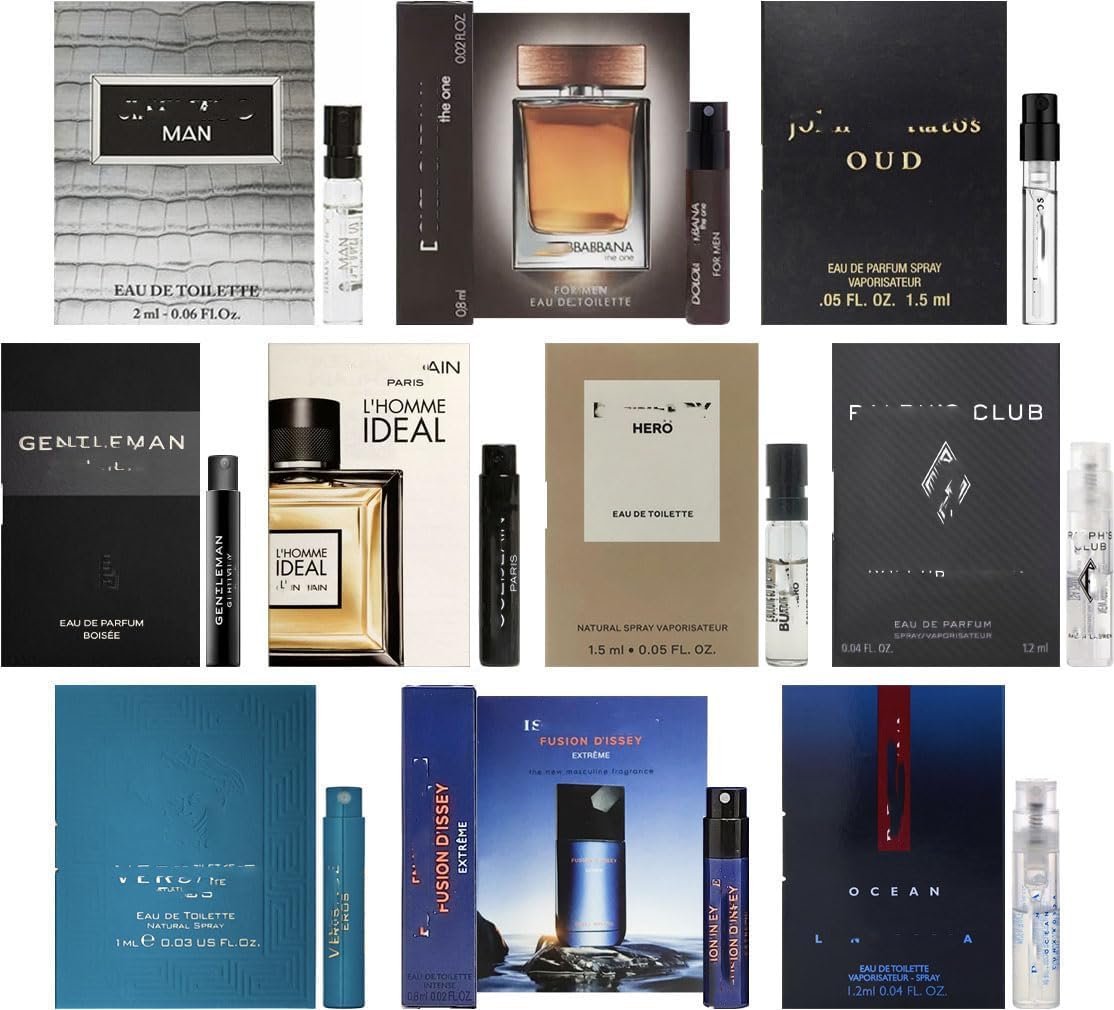 PureScents Men's Designer Cologne Sample Vial Set – 8 Top Rated Scents