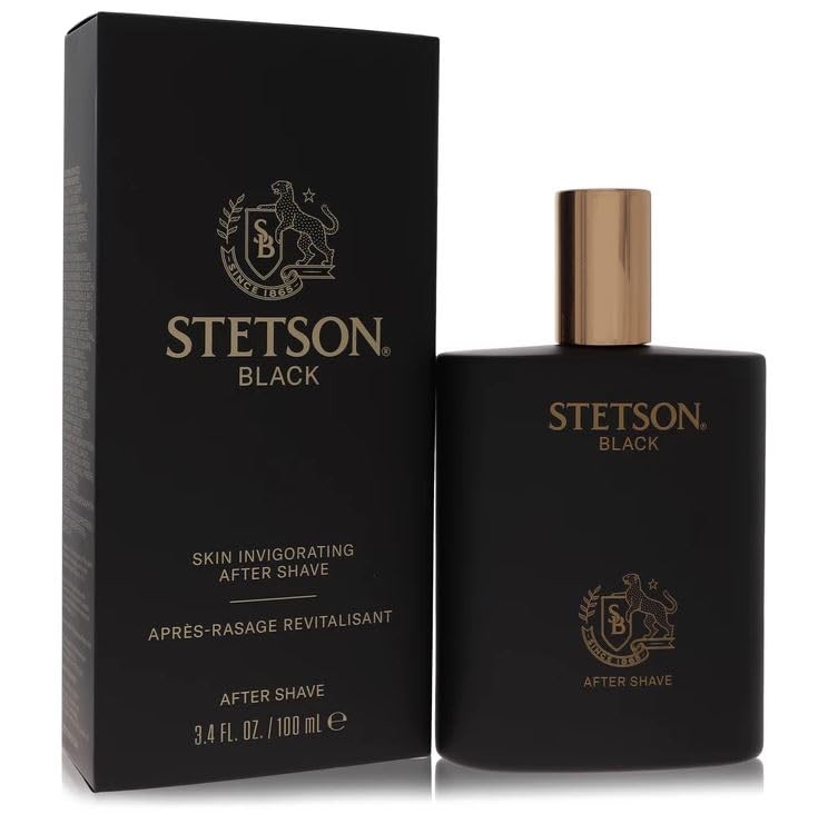 PureScents Stetson Black After Shave for Men — Woody, Spicy & Suede, 3.4 fl oz