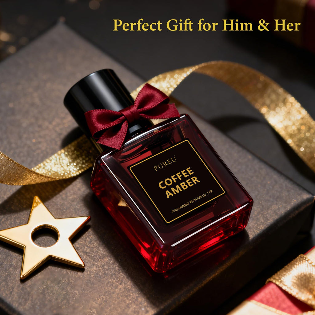 PUREU Pheromones Perfume for Women – Long-Lasting Coffee Amber Roll-On (0.34 oz / 10 ml) – Made in USA