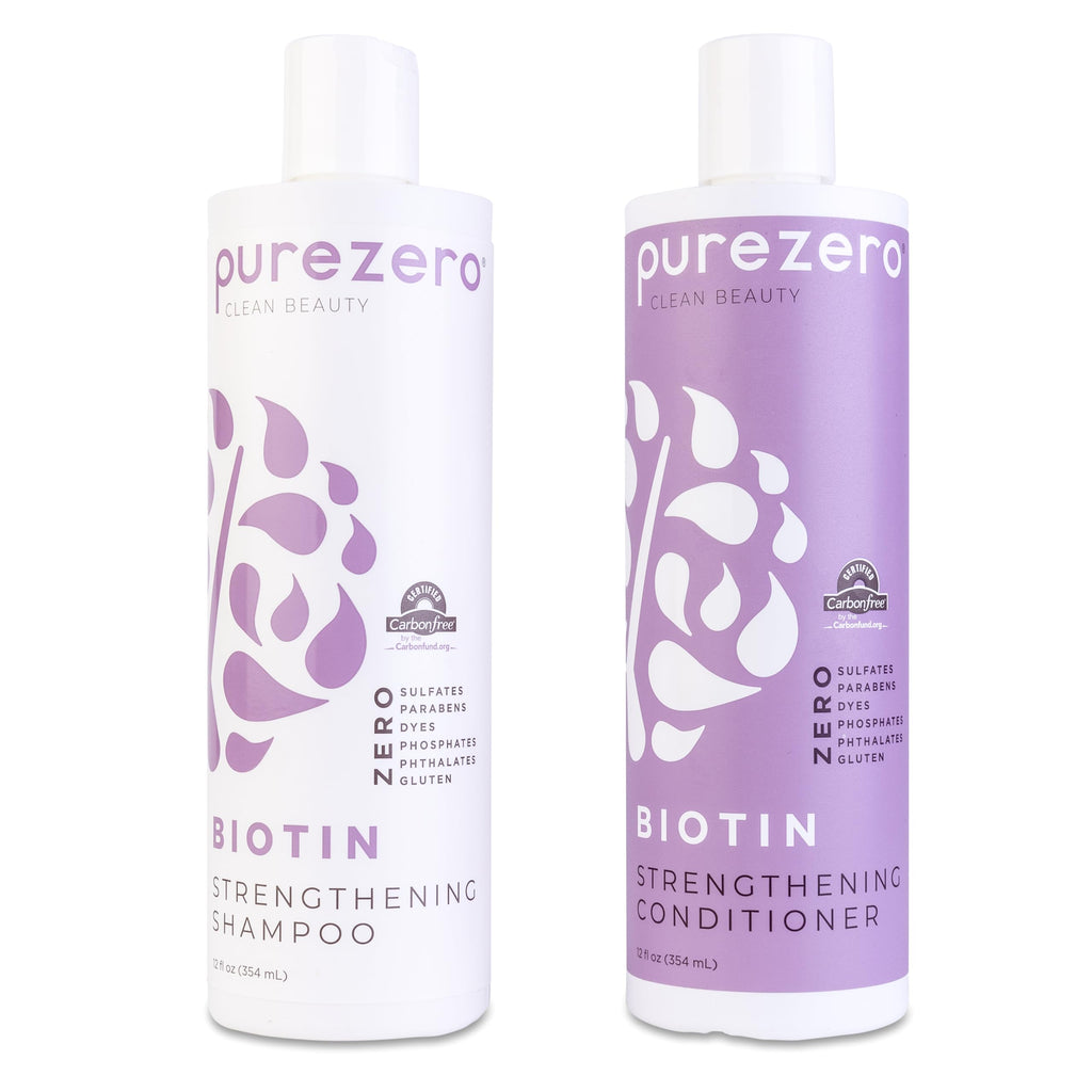 Purezero Biotin Shampoo & Conditioner Set – Volumizing, Anti Thinning, Vegan & Cruelty-Free