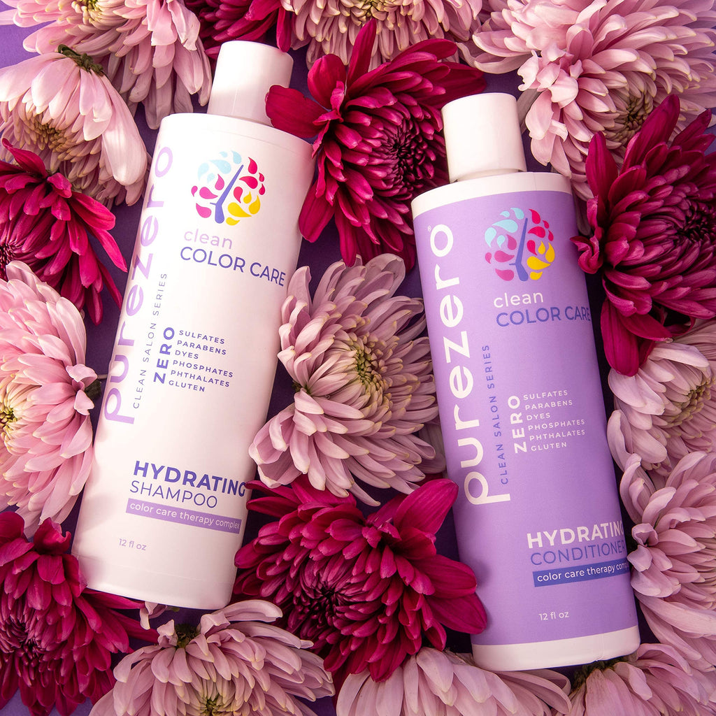 Purezero Clean Color Care Hydrating Shampoo & Conditioner Set | Color Safe, Sulfate-Free