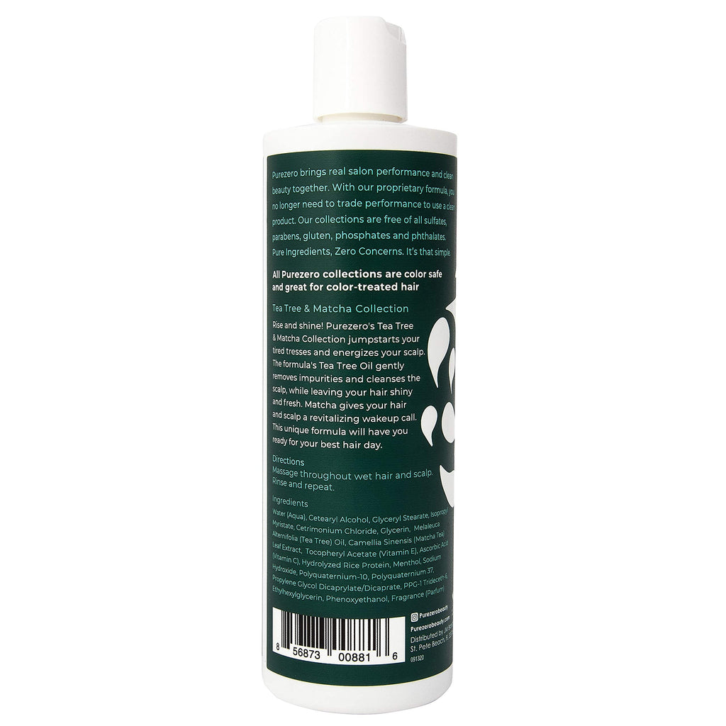 Purezero Tea Tree & Matcha Shampoo + Conditioner Set – Invigorating Scalp Care, Zero Sulfates