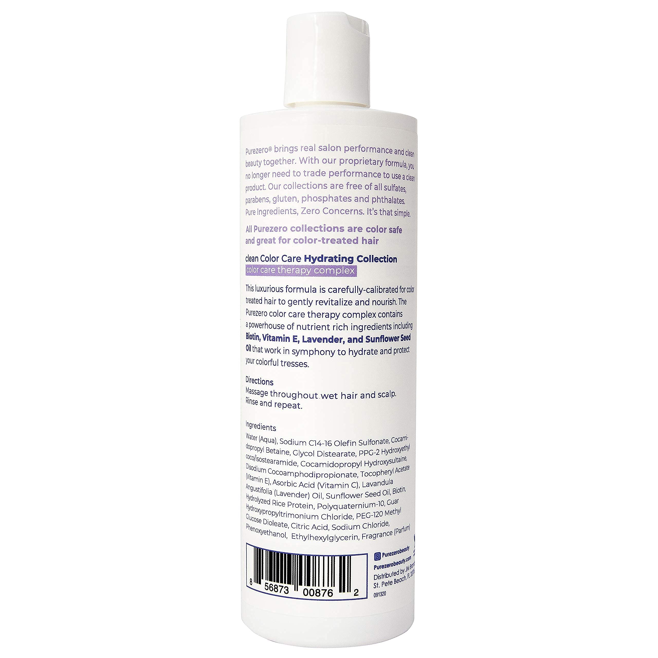 Purezero Clean Color Care Hydrating Shampoo & Conditioner Set | Color Safe, Sulfate-Free