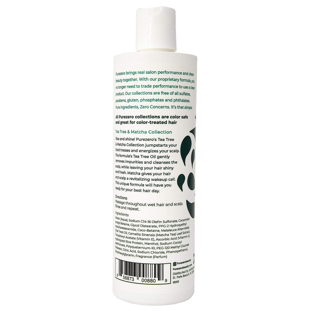 Purezero Tea Tree & Matcha Shampoo + Conditioner Set – Invigorating Scalp Care, Zero Sulfates