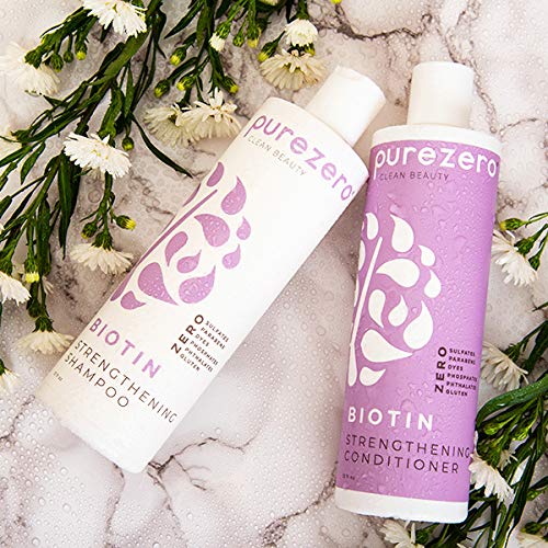 Purezero Biotin Shampoo & Conditioner Set – Volumizing, Anti Thinning, Vegan & Cruelty-Free