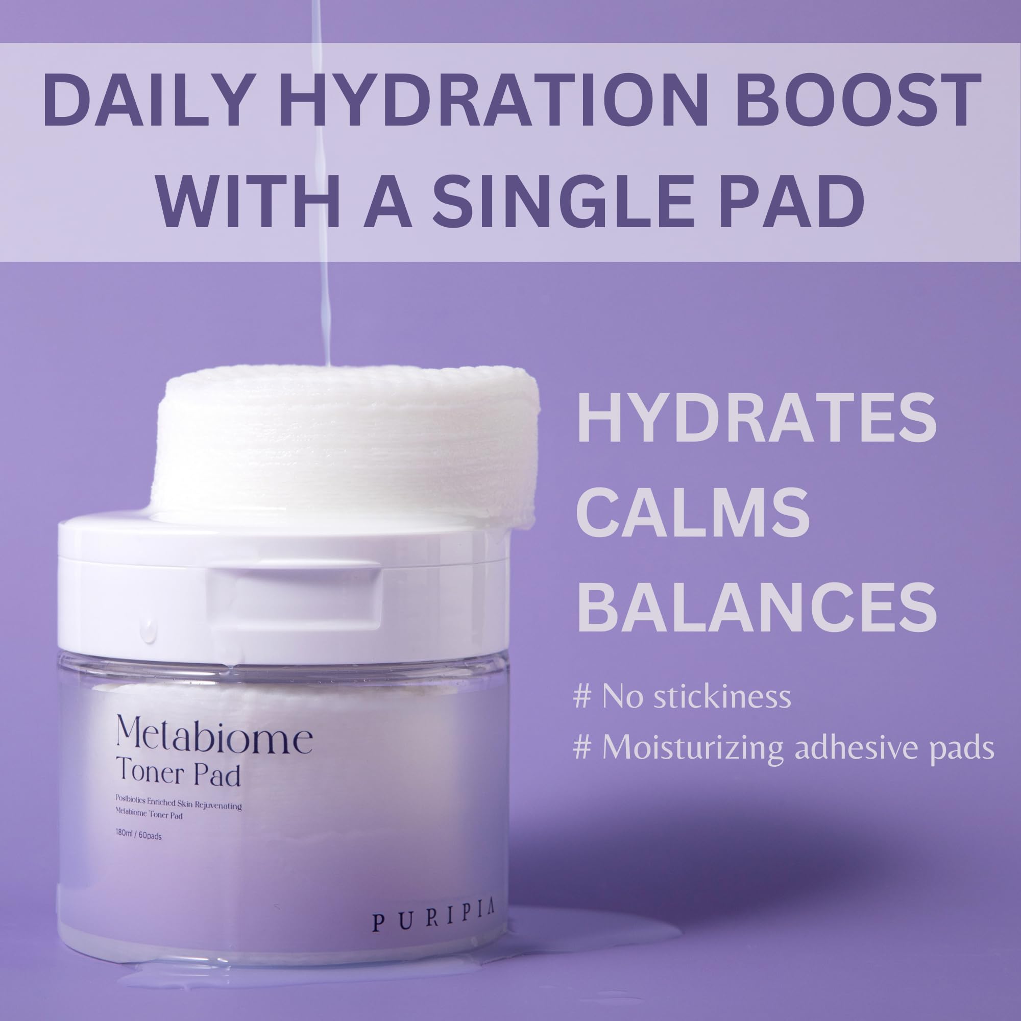 PURIPIA Metabiome Korean Toner Pads – Soothing Exfoliation & Hydration