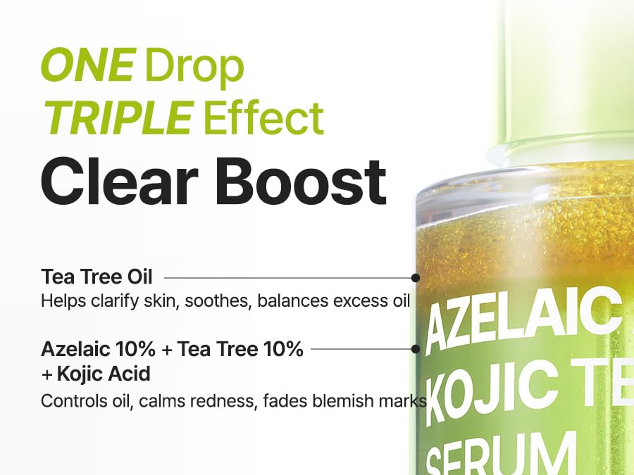 PURITO Azelaic Acid 10% + Kojic Acid + Tea Tree Serum – Acne & Marks (30mL)