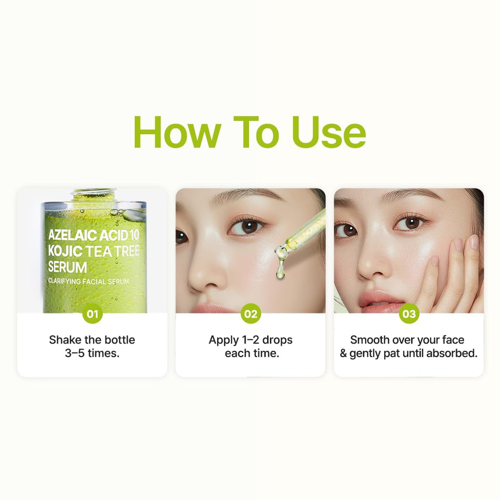 PURITO Azelaic Acid 10% + Kojic Acid + Tea Tree Serum – Acne & Marks (30mL)