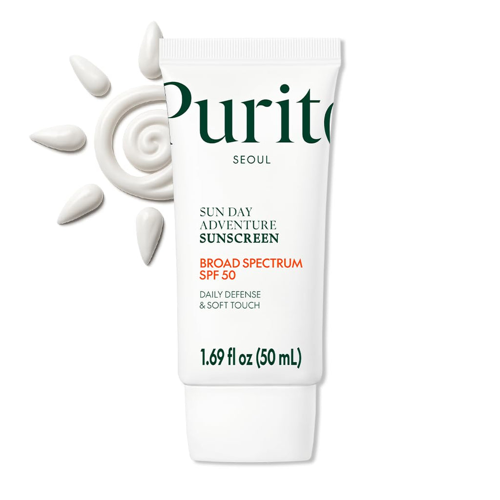 PURITO Korean Sunscreen SPF 50 | Light Texture, No White Cast, Oil-Free (50 mL)