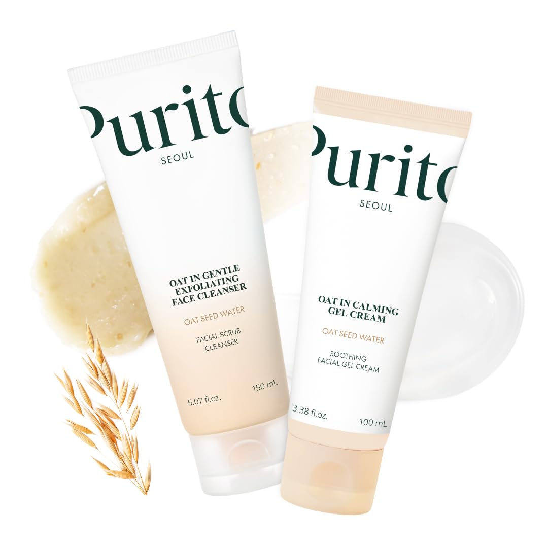 PURITO Oat Velvet Duo – Calming Gel Cream & Exfoliating Polish | Non-Comedogenic Korean Skincare