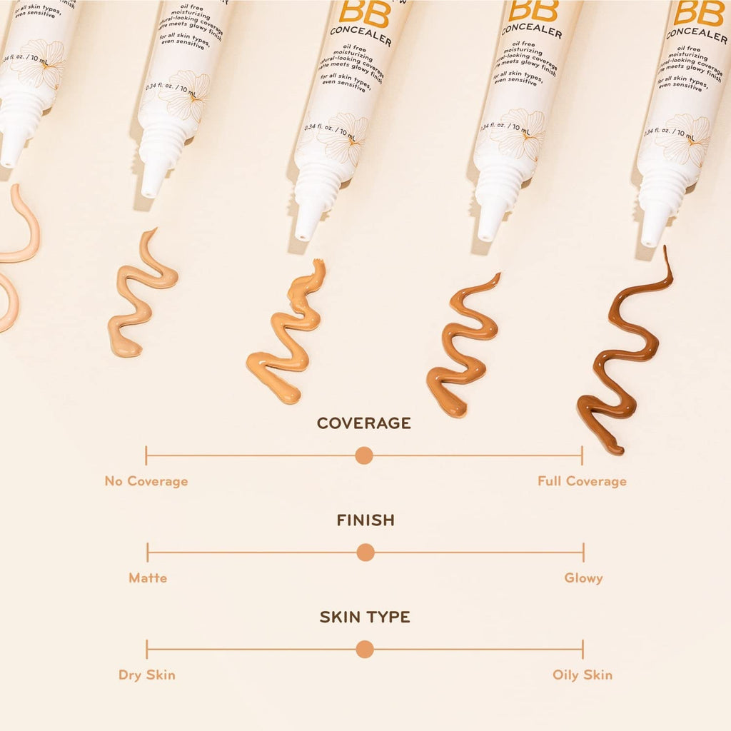 purlisse Perfect Glow BB Cream Concealer – Hydrating Under Eye, Oil-Free, Light Shade