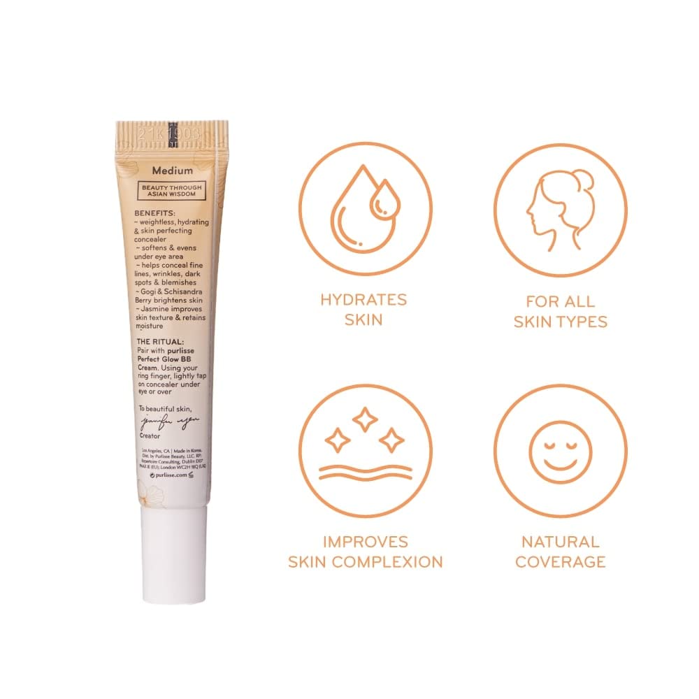 purlisse Perfect Glow BB Cream Concealer – Hydrating Under Eye, Oil-Free, Light Shade