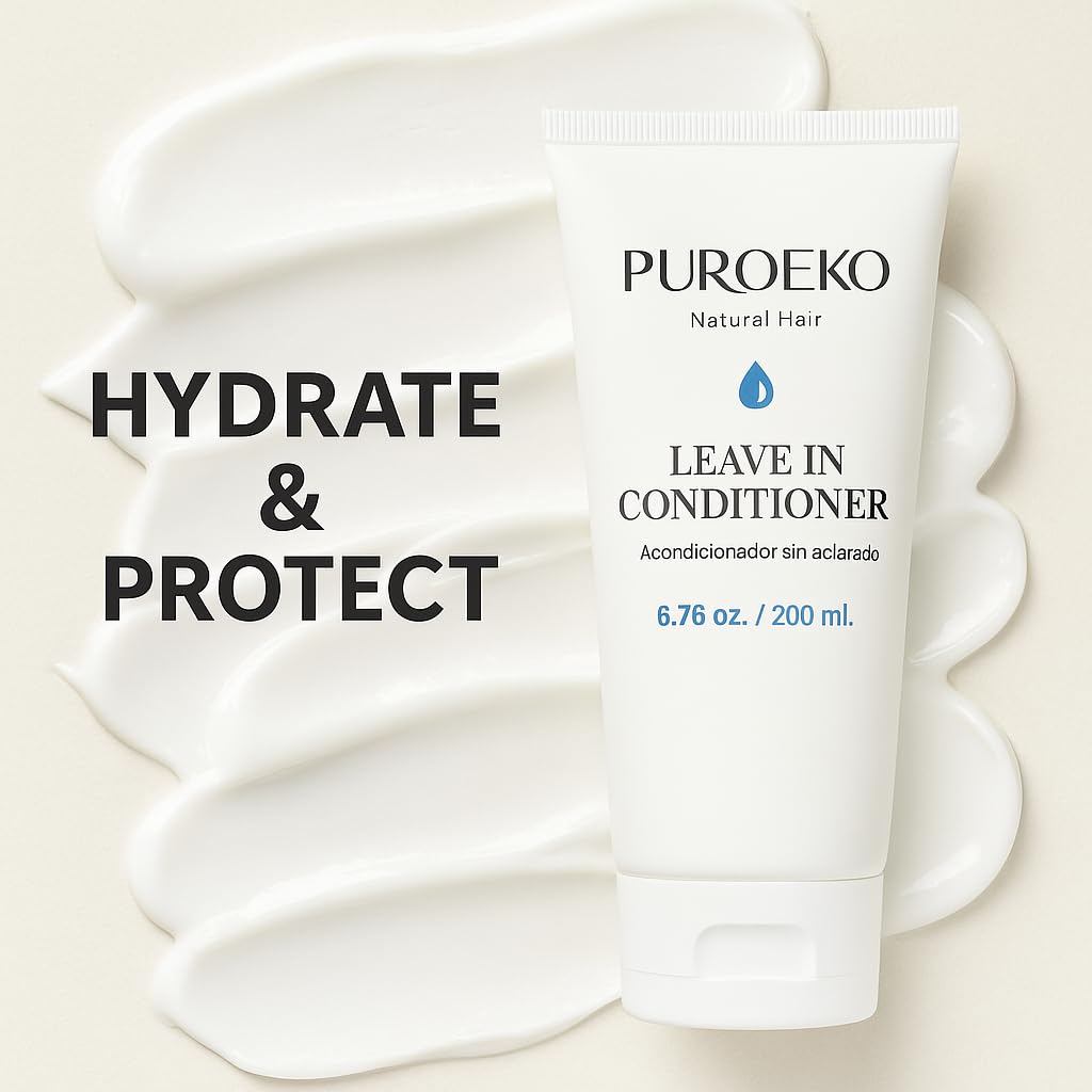PUROEKO Hydrating & Protective Leave-In Conditioner | Detangles, Heat Protection, Lightweight Formula