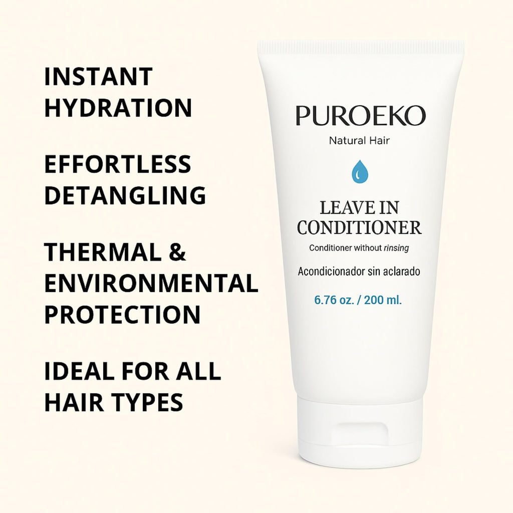 PUROEKO Hydrating & Protective Leave-In Conditioner | Detangles, Heat Protection, Lightweight Formula