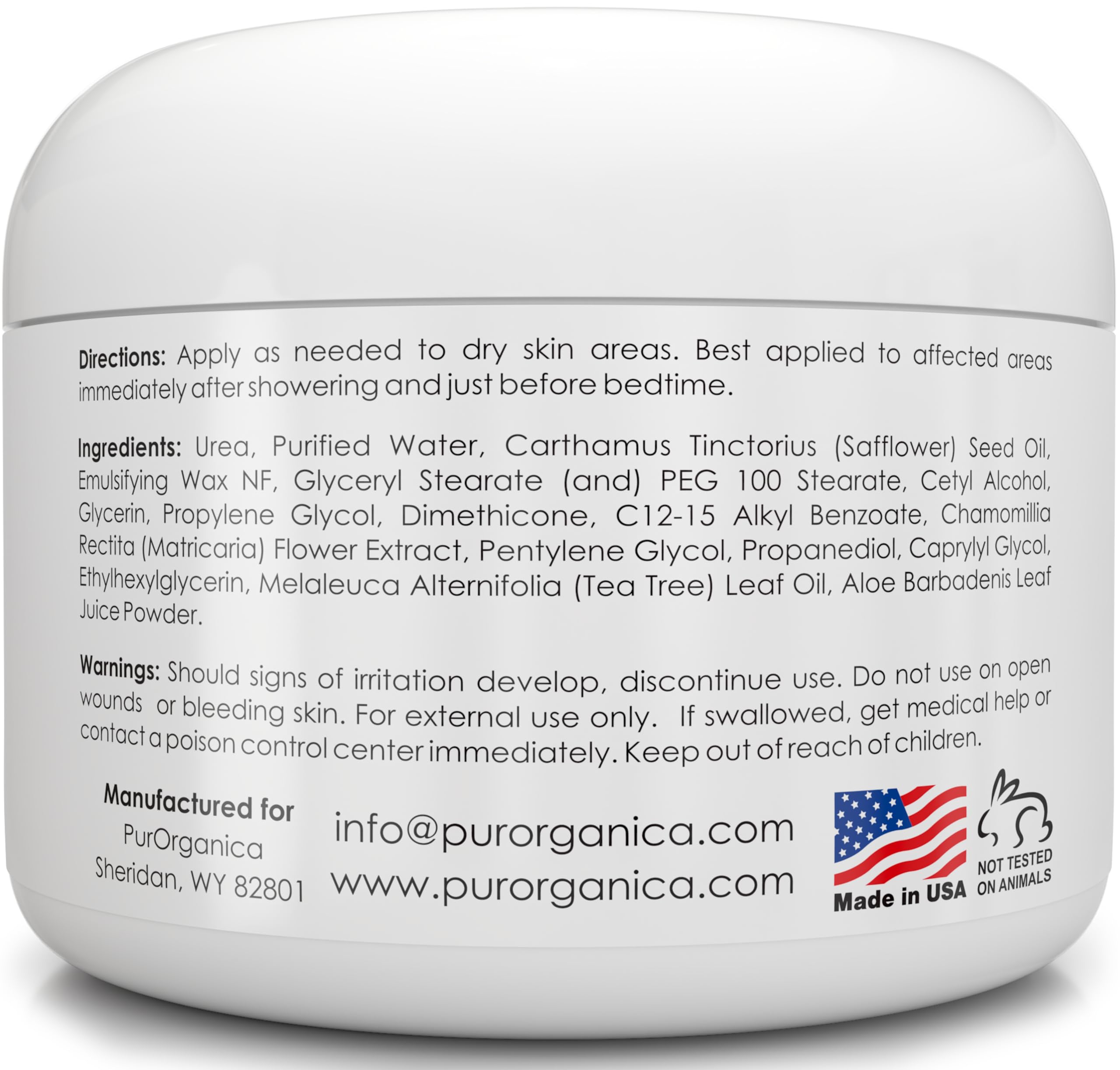 PurOrganica Urea 40% Foot Cream – USA-Made Moisturizing Foot Care (Pack of 2)