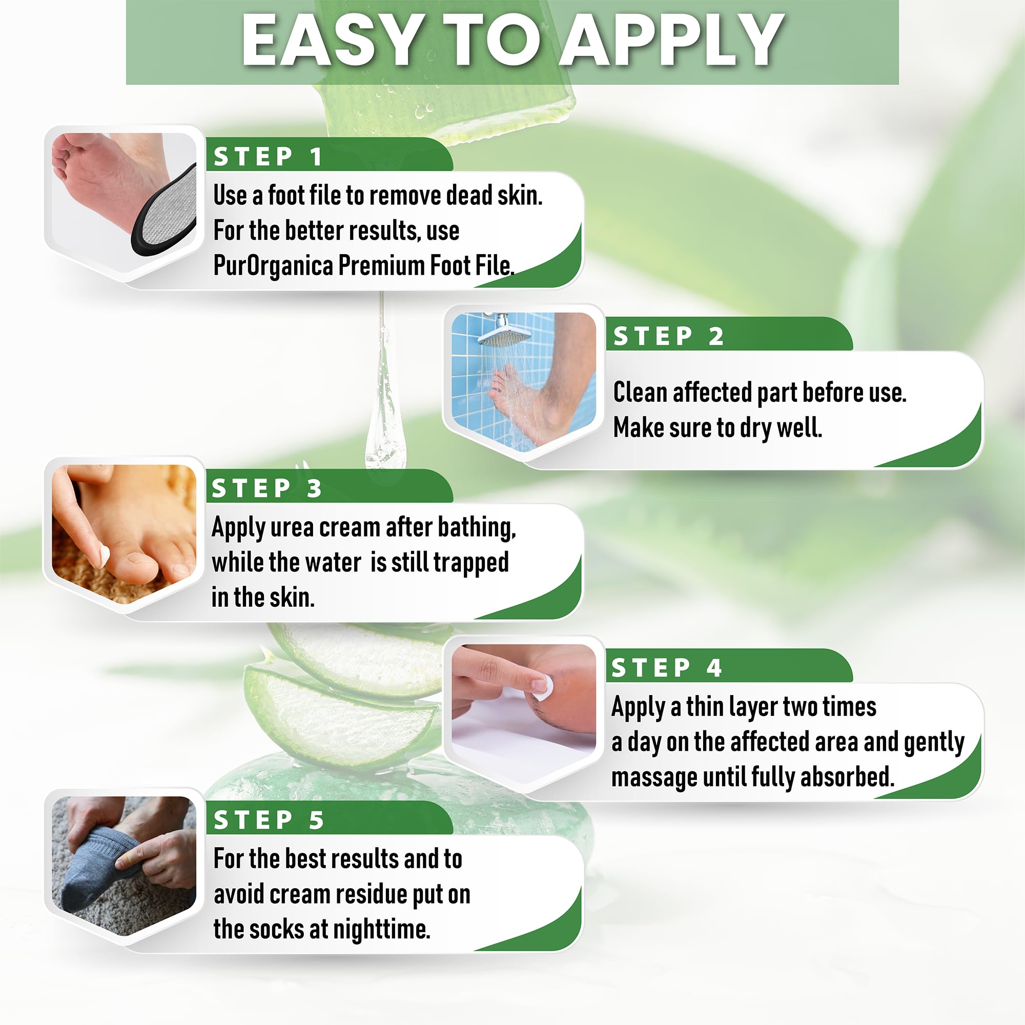 PurOrganica Urea 40% Foot Cream – USA-Made Moisturizing Foot Care (Pack of 2)