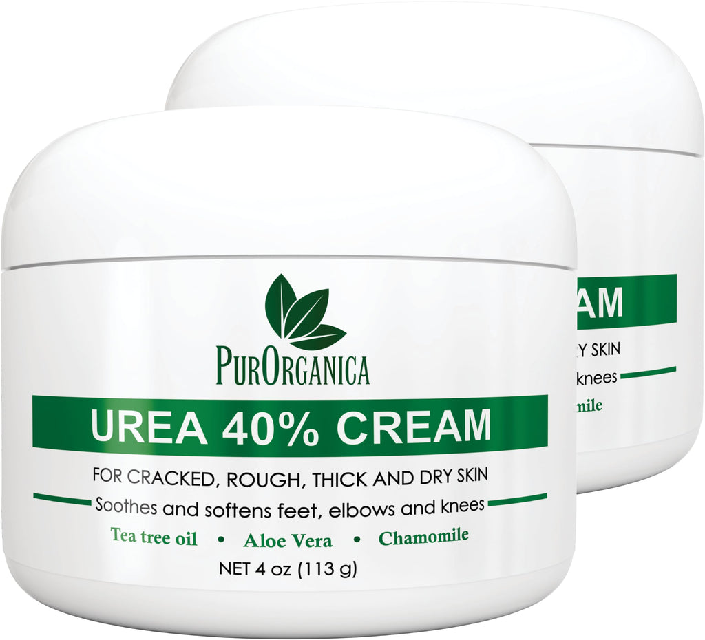 PurOrganica Urea 40% Foot Cream – USA-Made Moisturizing Foot Care (Pack of 2)
