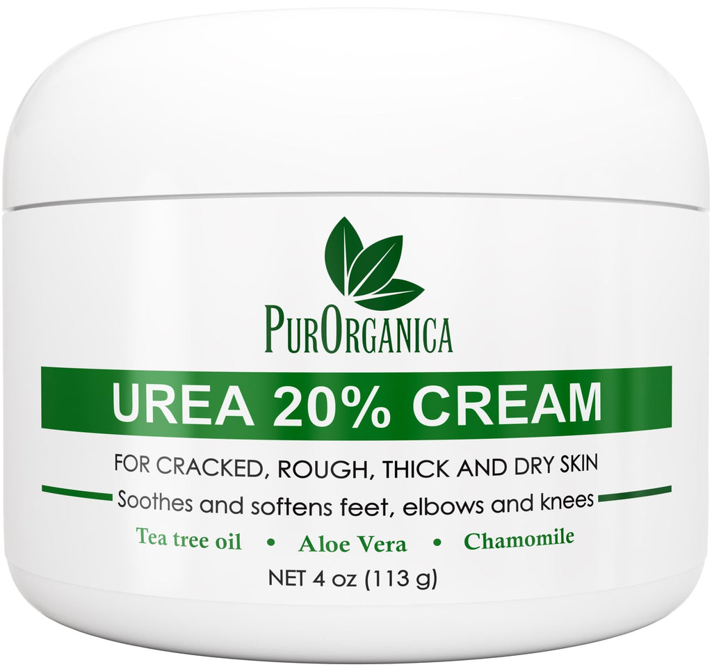 PurOrganica Urea 20% Healing Cream 4 oz – Deep Moisturizing Foot, Hand & Knee Care