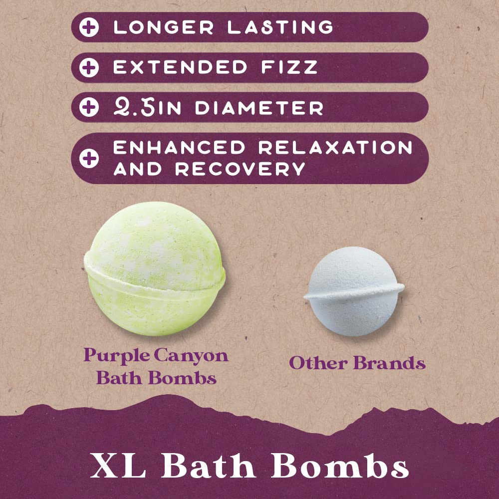 Purple Canyon Eucalyptus Bath Bombs – Energizing Mint & Eucalyptus Gift Set (6)