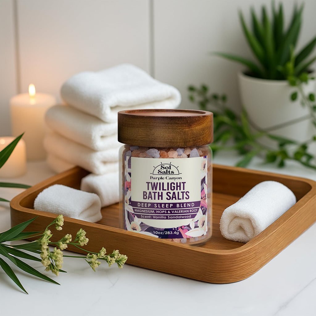 PURPLE CANYON SolSalts Twilight Deep Sleep Bath Salts 10oz | Magnesium-Infused Sandalwood & Vanilla
