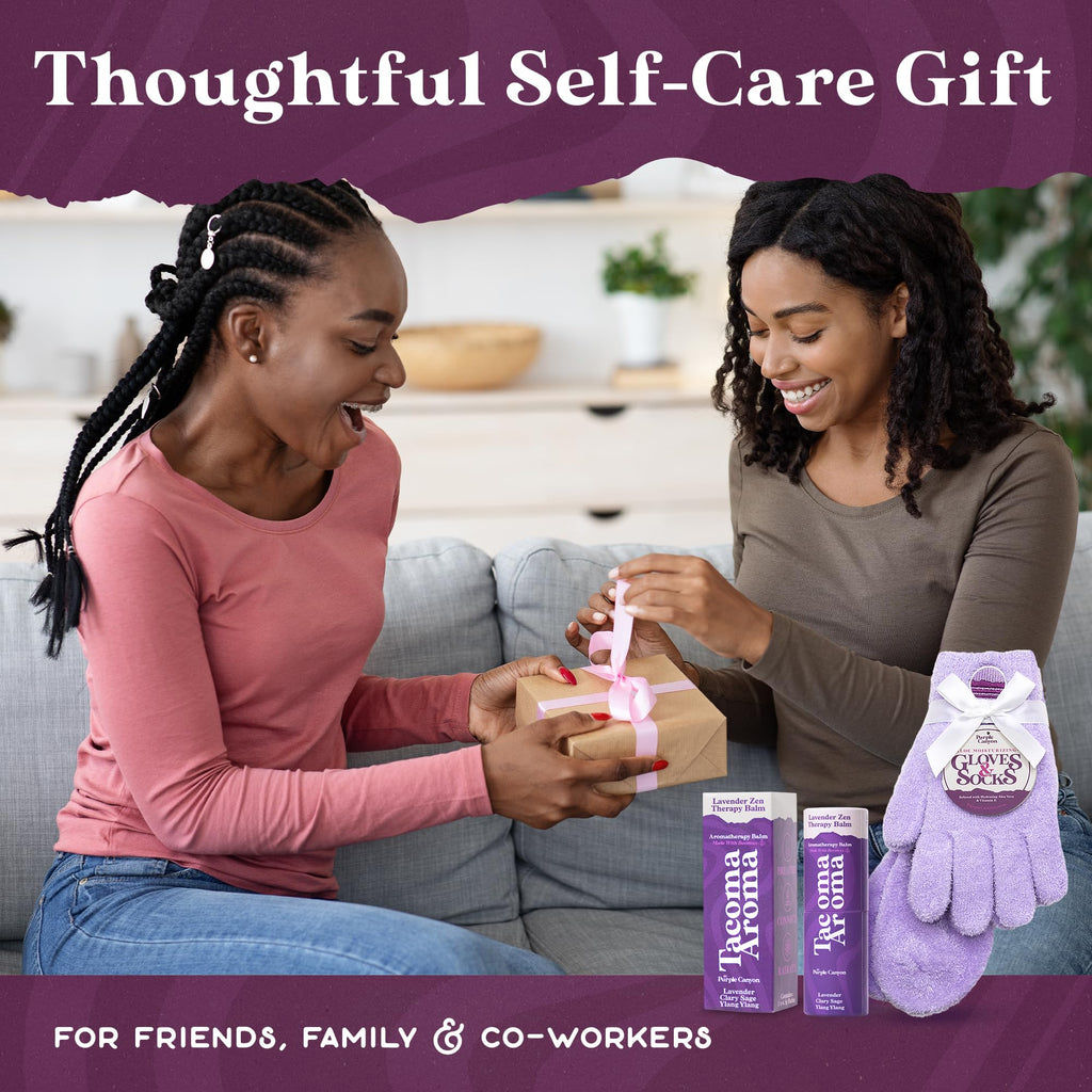 Purple Canyon Fuzzy Socks & Gloves Spa Kit with Aloe Vera & Vitamin E Balm