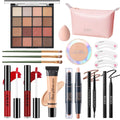 PWYSHXDF Makeup Set – 16-Color Palette, Nude Foundation & Lip Gloss Kit for Beginners & Pros