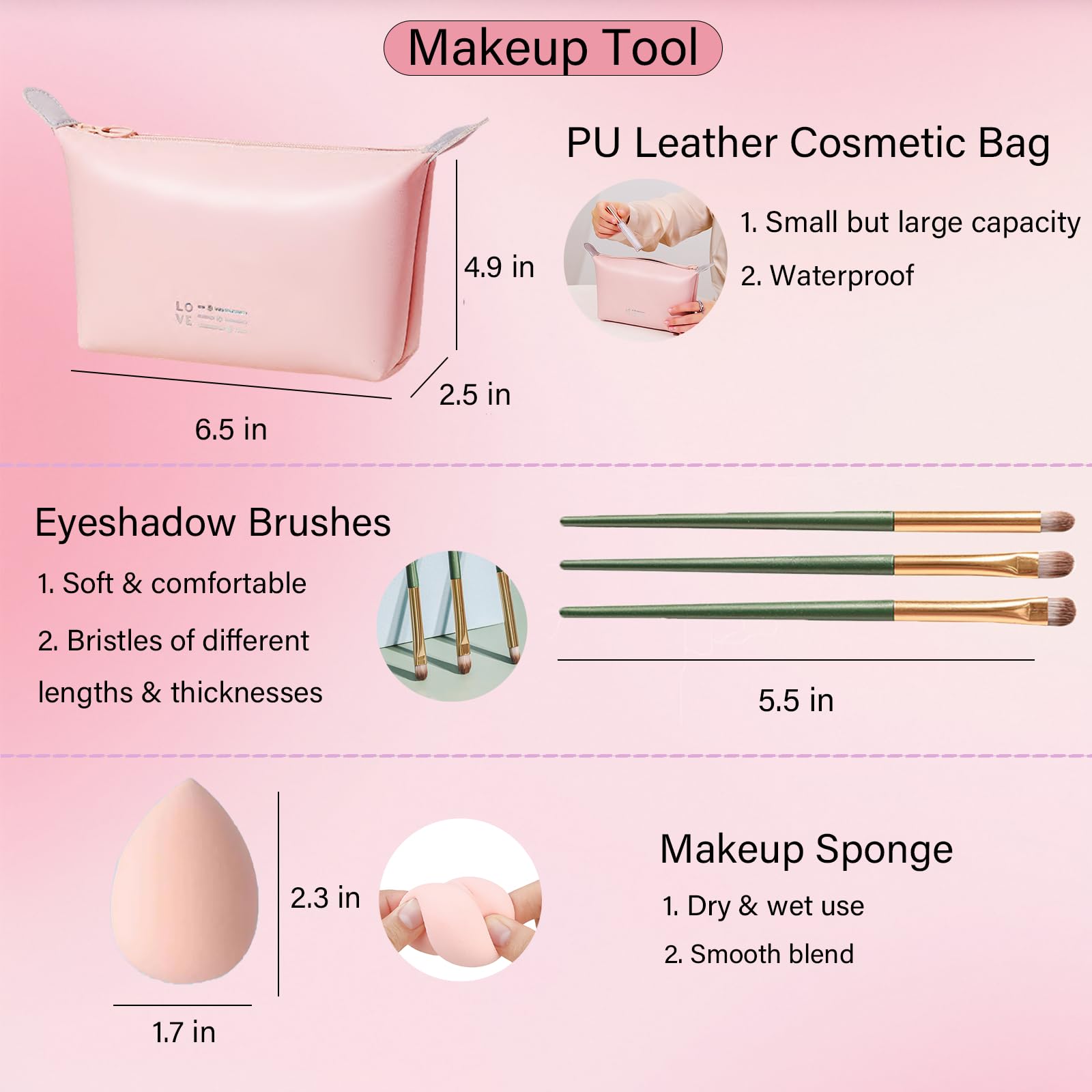 PWYSHXDF Makeup Set – 16-Color Palette, Nude Foundation & Lip Gloss Kit for Beginners & Pros