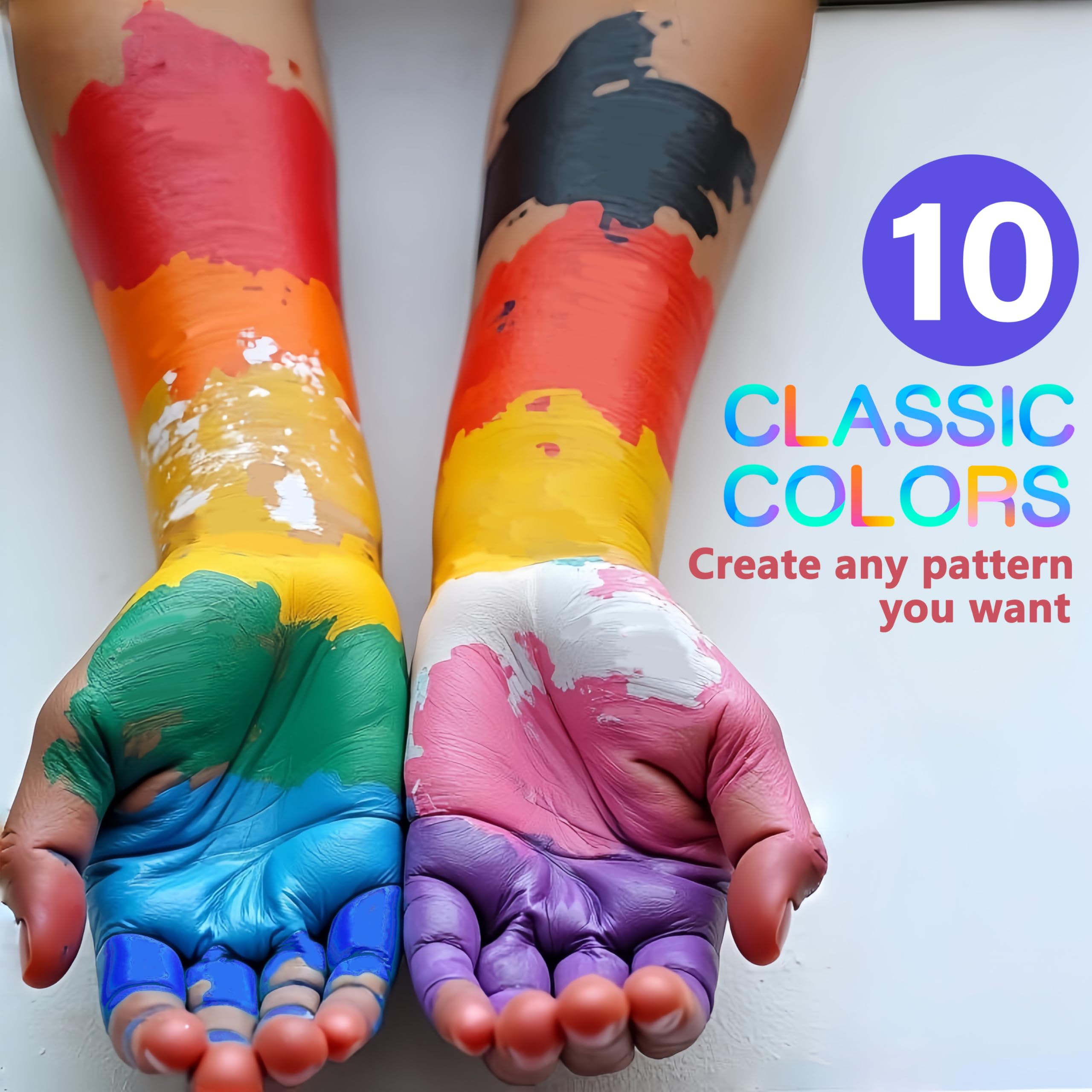 PWYSHXDF 10 Colors Water-Based Face & Body Paint Set for Adults – Non-Toxic & Washable
