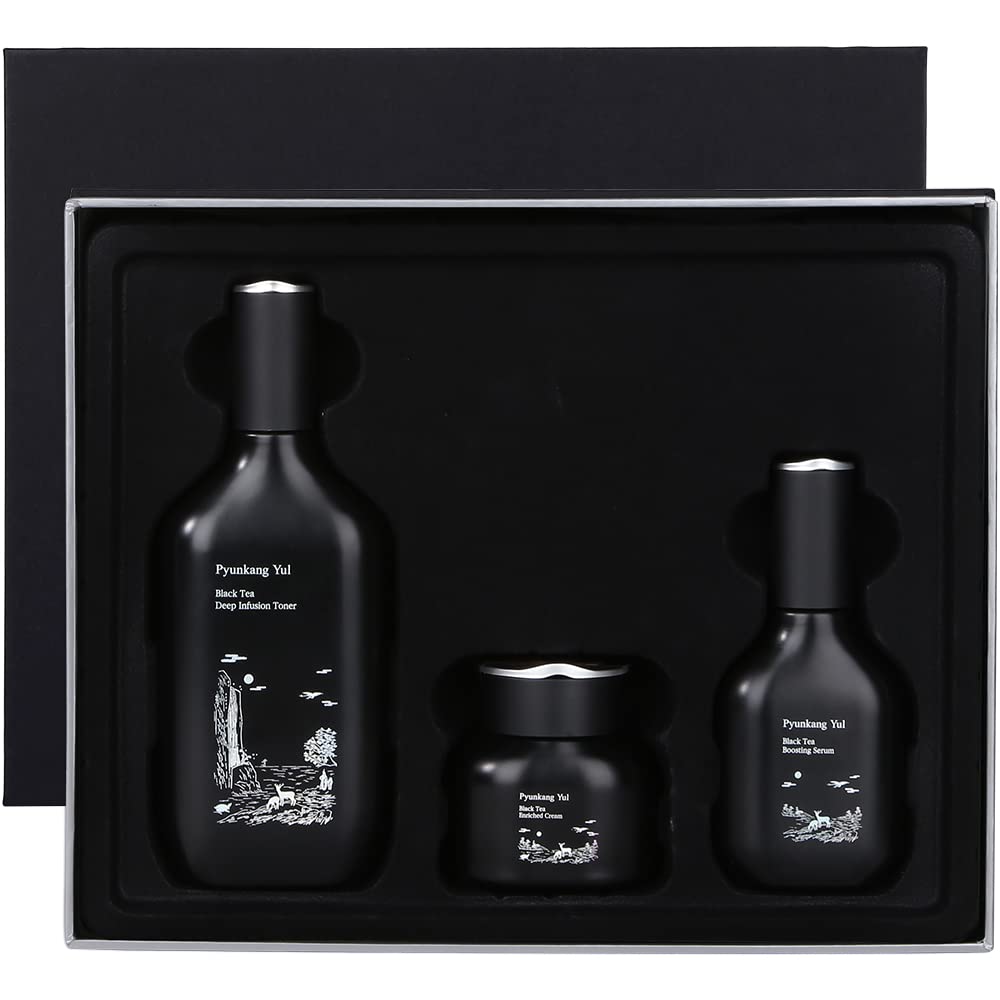 [PKY] Pyunkang Yul Black Tea Line Gift Box Set – Deep Nourishment for Anti-aging, Rich Moisture (3-Piece)
