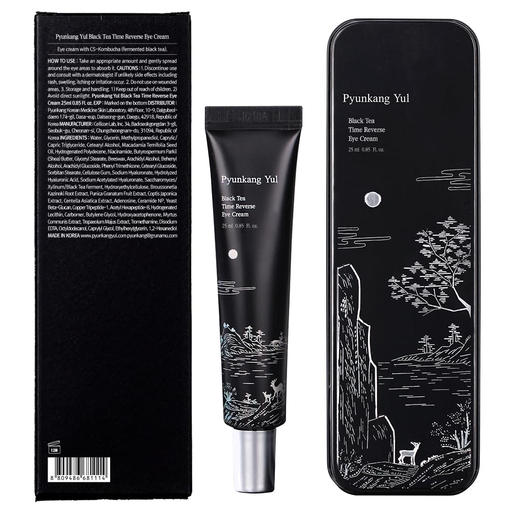 Pyunkang Yul PKY Black Tea Time Reverse Eye Cream – Hyaluronic Acids, Ceramide & Peptides (0.85 fl oz)