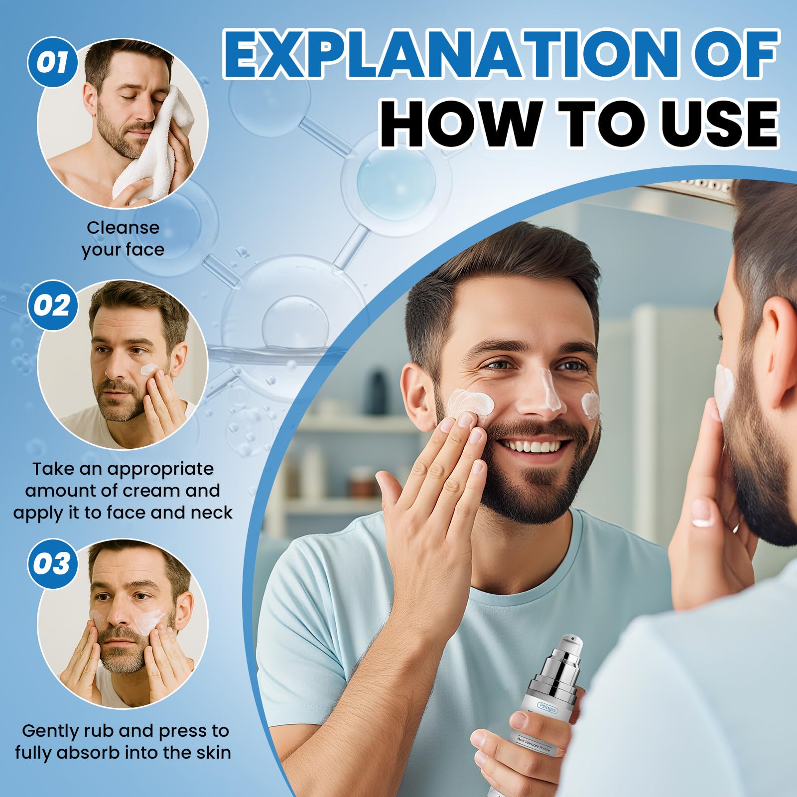 Pzlagia 6-In-1 Men's Face Cream – Anti-Aging, Hydration & Firming, 2 Pack (1.7 Fl Oz Each)