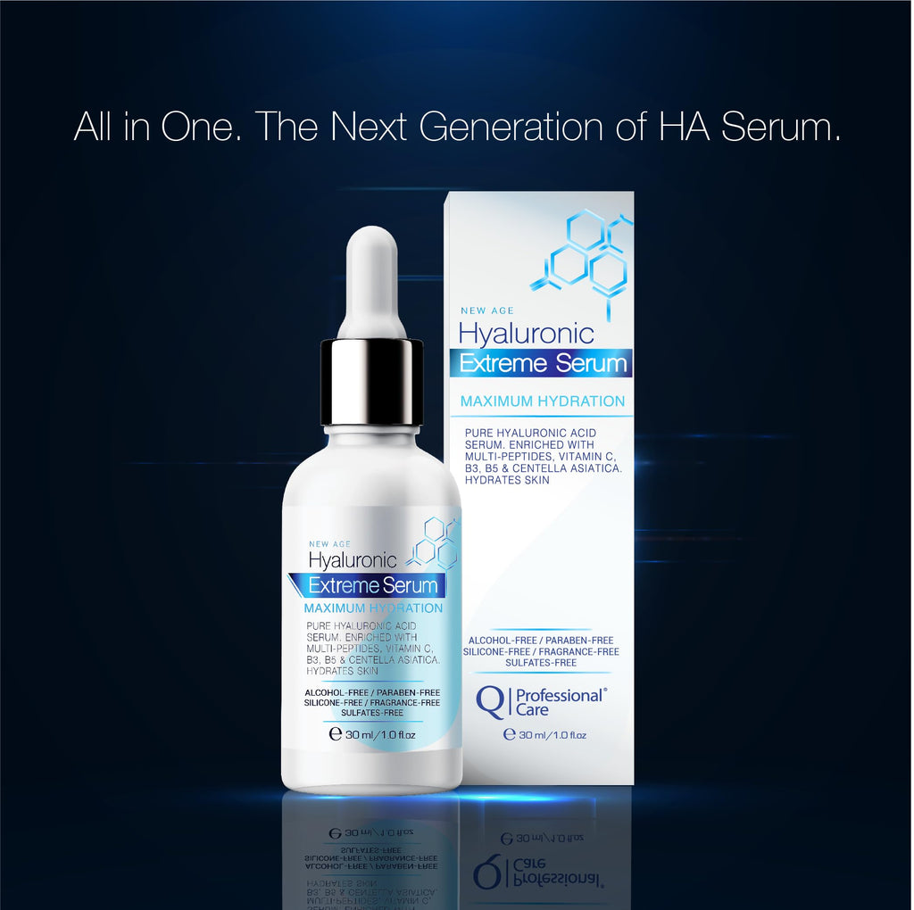 Q|Professional Care Serum for Face – Hyaluronic Acid, Vitamin C & Peptides | Alcohol-Free, Fragrance-Free