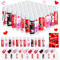 QAUYETM 50-Count Valentines Lip Balm Gift Set with Organza Bags & Cards – 6 Flavors