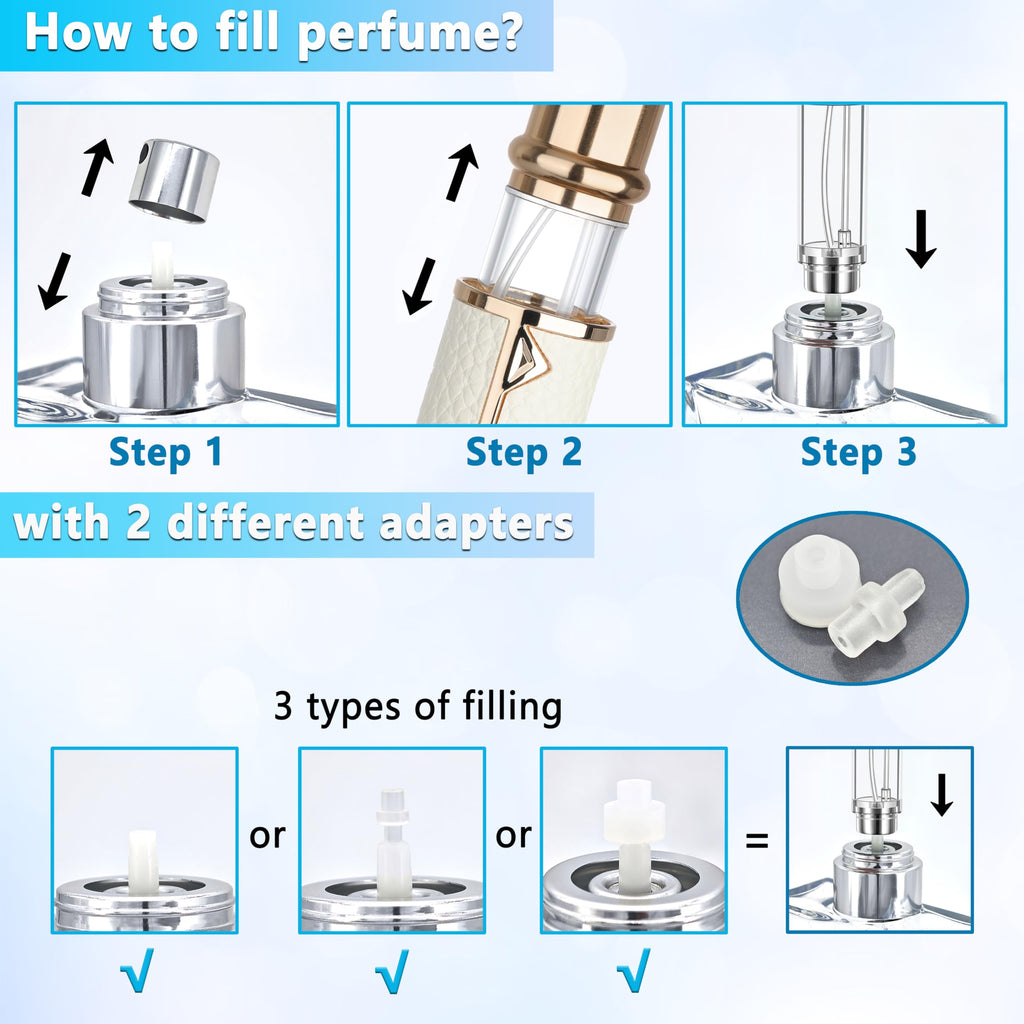 Qavhun 5ml Refillable Travel Perfume Atomizer — Ultra-Fine Spray, Leak-Proof, White